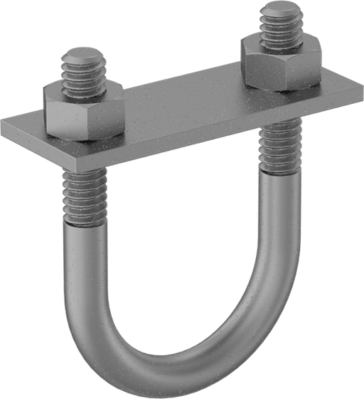 McMaster 2936T69 Galvanized Steel U-Bolt, with Mounting Plate, 1/4"-20 Thread Size, 1-1/8" ID