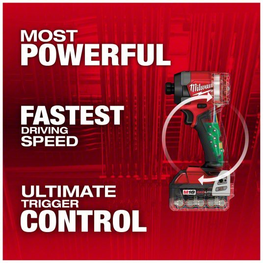 Milwaukee 2953-22 Impact Driver Kit 2,000 in-lb Max. Torque, 3,900 RPM Free Speed, 4,400 Impacts per Minute, 5.0 Ah