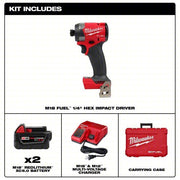 Milwaukee 2953-22 Impact Driver Kit 2,000 in-lb Max. Torque, 3,900 RPM Free Speed, 4,400 Impacts per Minute, 5.0 Ah