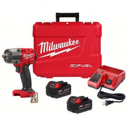 Milwaukee 2962P-22R Impact Wrench Kit 1/2 in Drive Size, 550 ft-lb Fastening Torque, 650 ft-lb Breakaway Torque, 18 V