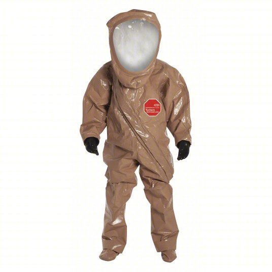 Dupont RC550TTNXL000100 Encapsulated Suit Hook-and-Loop, Front, Tan, Taped Seam, Fully Encapsulated Suit, Protective