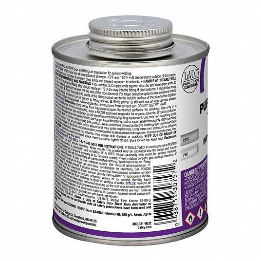 Oatey 30757 Primer, Low VOC, 16 oz., Purple