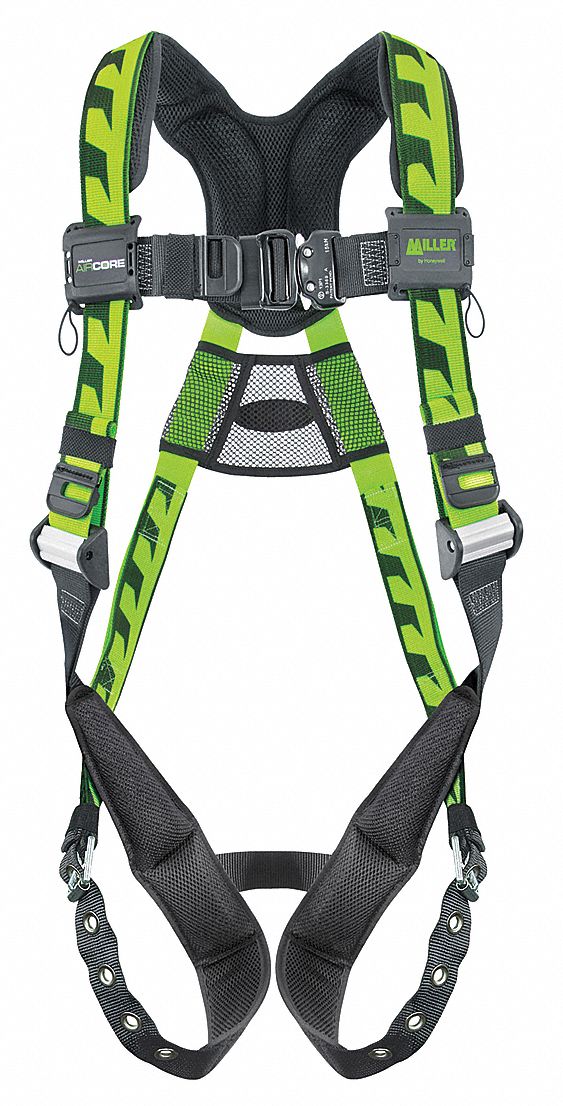 Miller by PIP ACA-TB/UGN Full Body Harness, Vest Harness, Quick-Connect / Tongue, Cam, L/XL, Padded, Aluminum