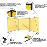 Steiner 534HD-6X8 Welding Screen Vinyl, 6 ft Ht, 8 ft Wd, Yellow, 1 in Frame, Yellow