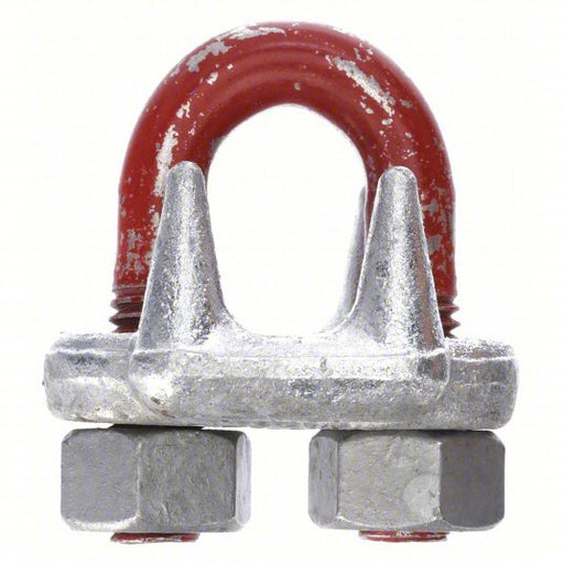 Crosby 1010015 Wire Rope Clip U-Bolt, Steel, For 1/8 in Wire Rope Dia., 3 1/4 in Rope Turn Back
