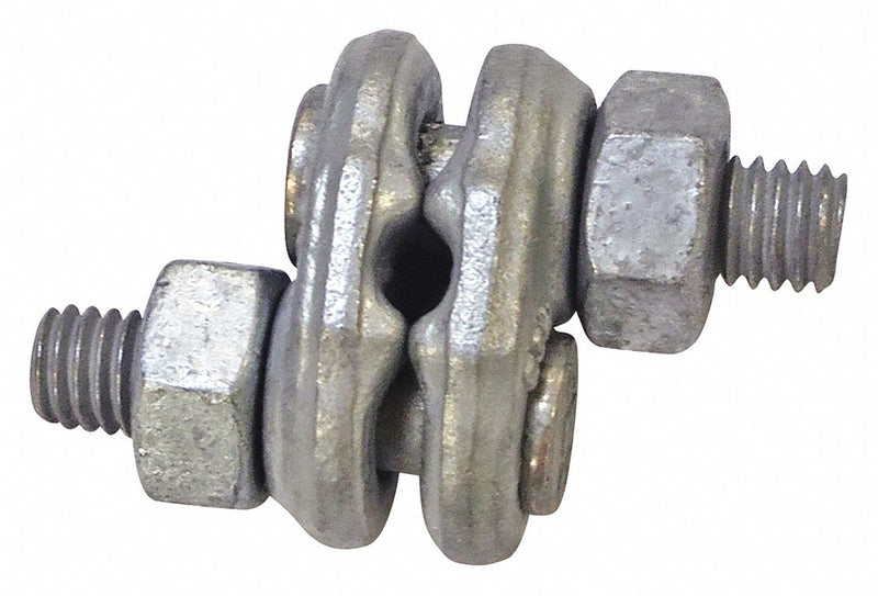 Crosby 1010532 Wire Rope Double-Saddle Clip, 1/2 in Compatible Rope Dia, 11 in Rope Turnback Lg, Steel