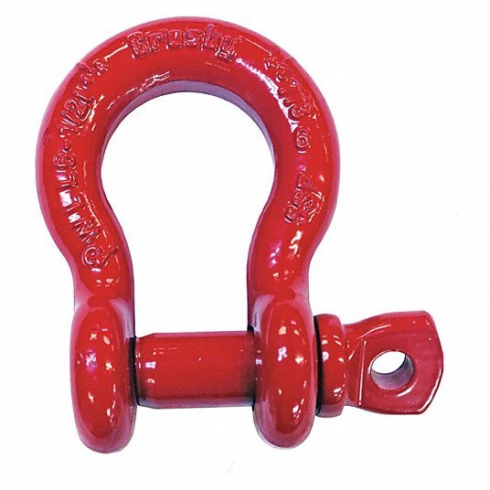 Crosby 1018446 Anchor Shackle Screw Pin, 3,000 lb Working Load Limit, 3/4 in Wd Between Eyes, Carbon Steel