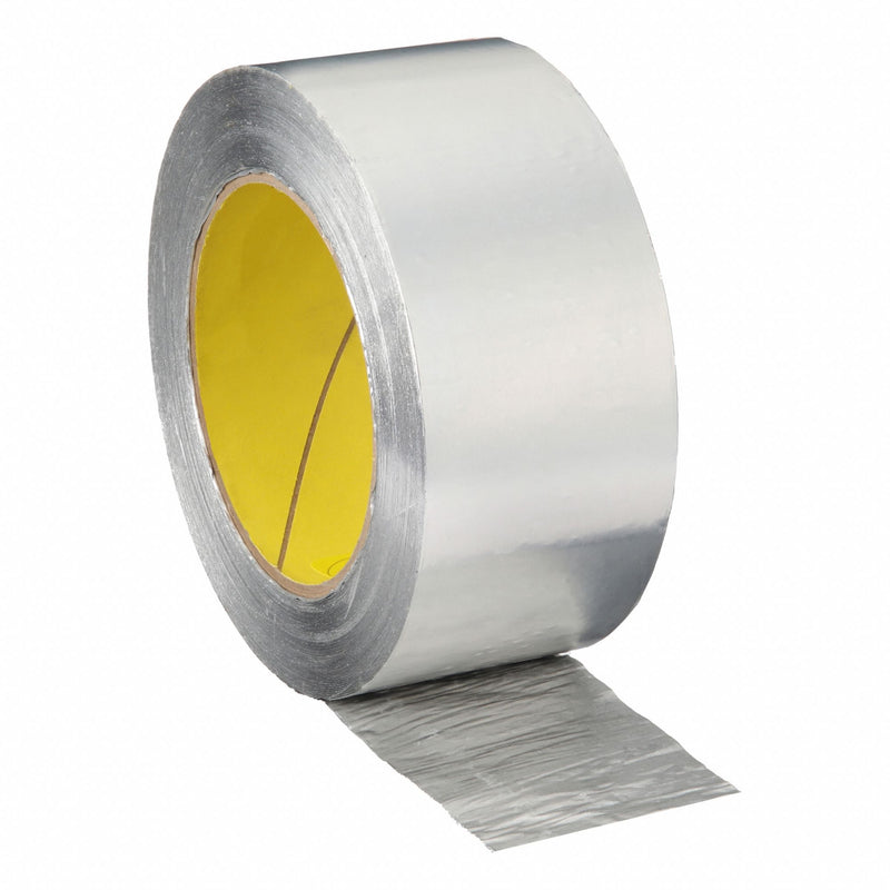 3M 34383 Foil Tape, 2 in Wd, 60 yd Lg, 4.5 mil Thick, Acrylic, Indoor, -40°F Min Temp, 300°F Max Temp