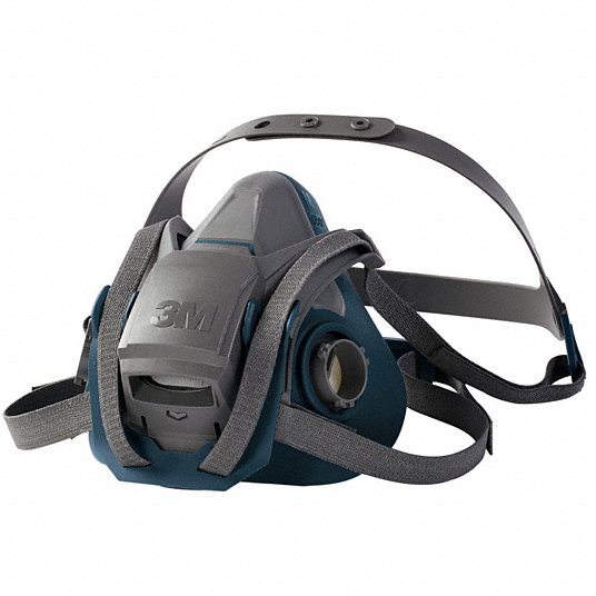 3M 6501QL Half Mask Respirator Rugged Comfort 6500, 0 Cartridges Included, Silicone, S Mask Size