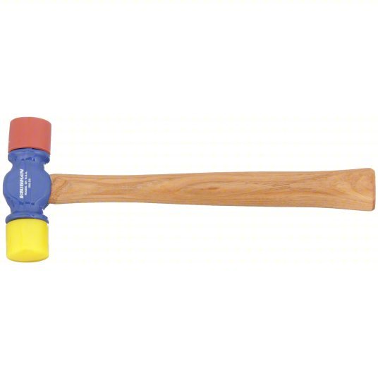 Vaughan SF12 Soft Face Hammer Nylon, 12 oz Head Wt, 1 3/8 in Tip Dia, 13 in Overall Lg, Replaceable Tips, Steel
