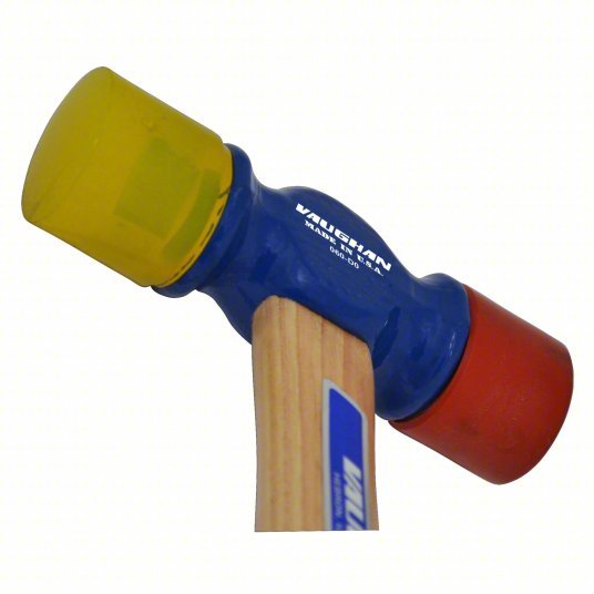 Vaughan SF12 Soft Face Hammer Nylon, 12 oz Head Wt, 1 3/8 in Tip Dia, 13 in Overall Lg, Replaceable Tips, Steel