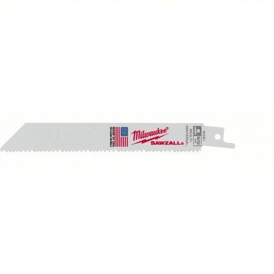 Milwaukee 48-00-5091 Reciprocating Saw Blade 8/12 Teeth per Inch, 6 in Blade Lg, 3/4 in Ht, 5 PK