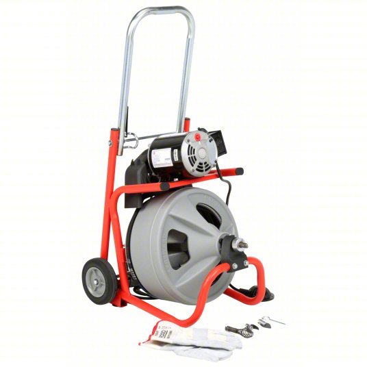 Ridgid K-400 with C-45 IW Drain Cleaning Machine Corded, For 1 1/2 in to 4 in Pipe, 1/2 in Cable Dia., Manual