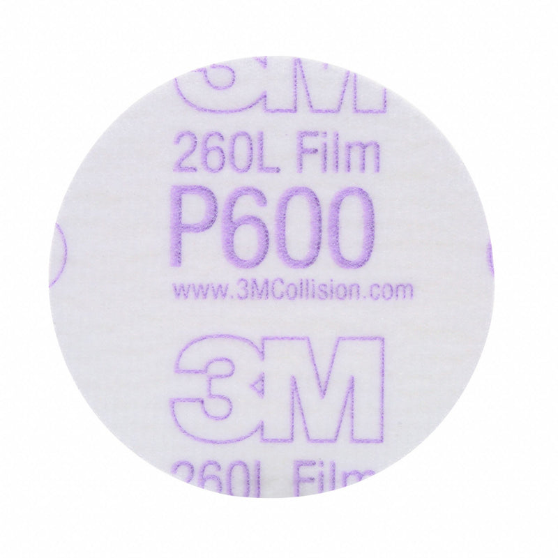 3M 00911 Hookit Finishing Film Sanding Disc, 3 in, P600, Hook-and-Loop, PK50