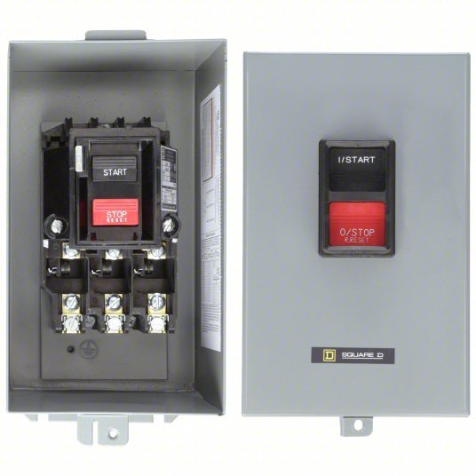Square D 2510MCA3 Manual Motor Starter Non-Reversing, 3 Poles, 27 A, NEMA Size M-1, Thermal Protection