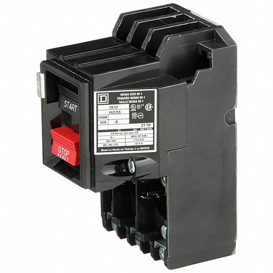 Square D 2510MCO3 Manual Motor Starter Non-Reversing, 3 Poles, 27 A, NEMA Size M-1, Thermal Protection, SQR1