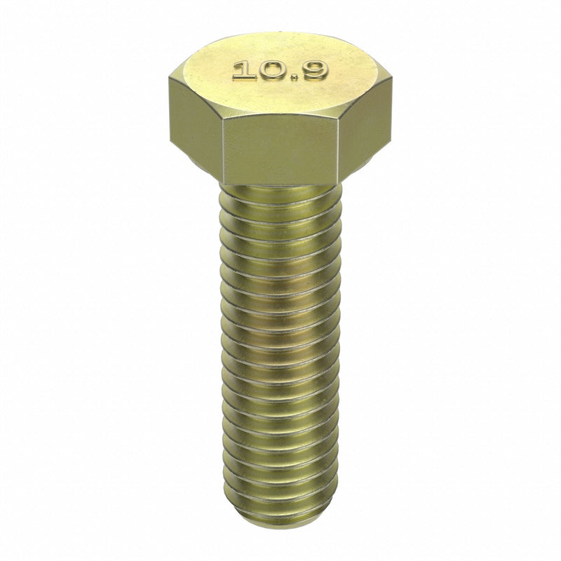 Approved Vendor HC30140601-010P2 Hex Head Cap Screw, Steel, Class 10.9, Zinc Yellow, M14x2.00, Coarse, 60 mm lg, Metric, HRC32,  10 PK