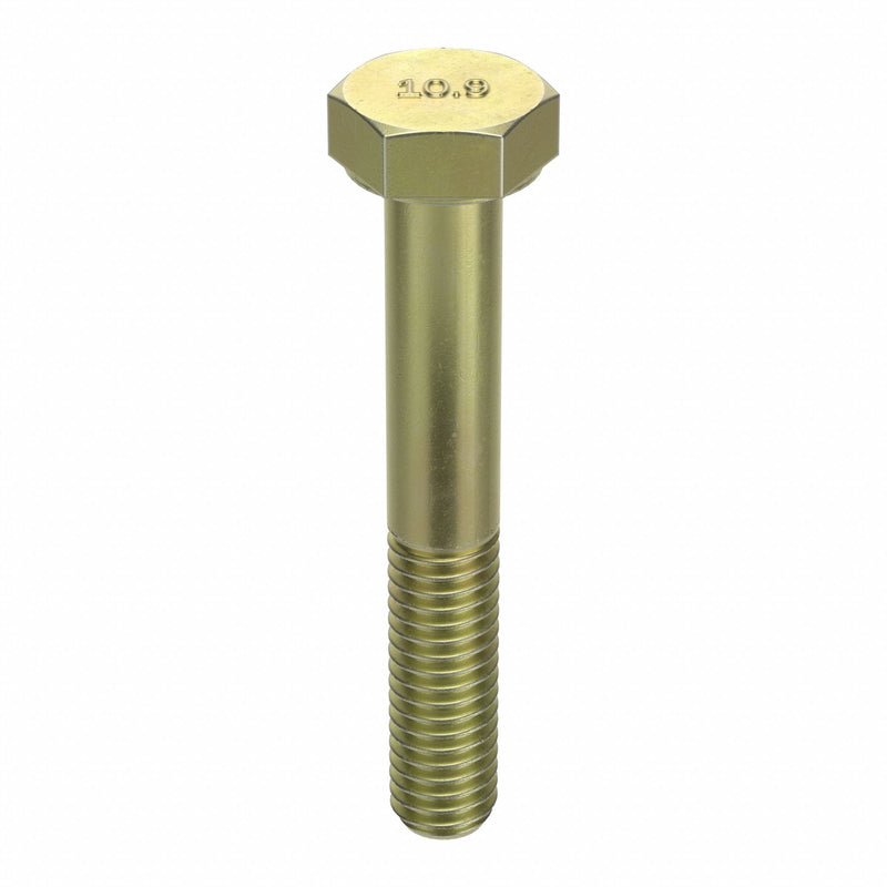 Approved Vendor HC10100401-025P2 Hex Head Cap Screw, Steel, Class 10.9, Zinc Yellow, M10x1.50, Coarse, 40 mm lg, Metric, HRC32,  25 PK