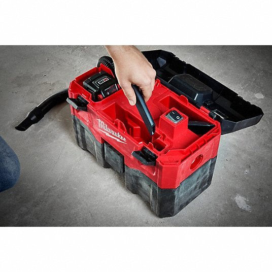 Milwaukee 0880-20 Portable Shop Vacuum 2 gal Tank Size, Reinforced Nylon, 1 1/4 in Vacuum Hose Dia., HEPA