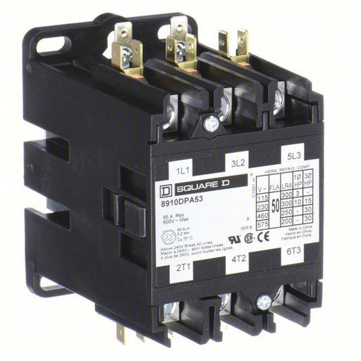 Square D 8910DPA63V14 Definite Purpose Magnetic Contactor 3 Poles, 24V AC, 60 A, Non-Reversing