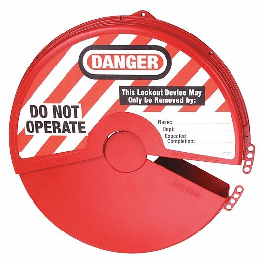 Master Lock 484 Gate Valve Lockout Collapsible Gate Valve Lockout, For 13 in Max Hand Wheel Dia, Red