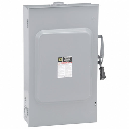 Square D D224NRB Safety Switch, Fusible, 200 A, Single Phase, 240V AC, Galvanized Steel, Indoor/Outdoor