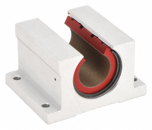 PBC Linear PN16 Mounted Linear Bearing, Single, Open Pillow Block, 1 in Inside Dia, Frelon Gold