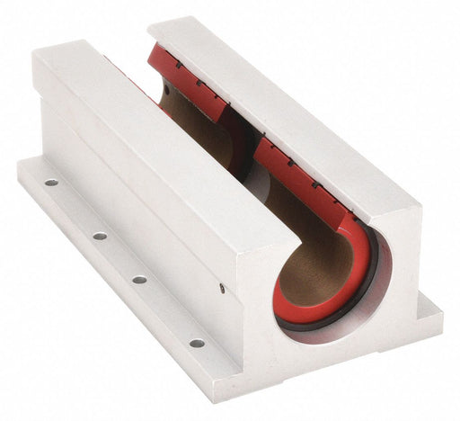 PBC Linear PWN08 Mounted Linear Bearing, Twin, Open Pillow Block, 1/2 in Inside Dia, Frelon Gold