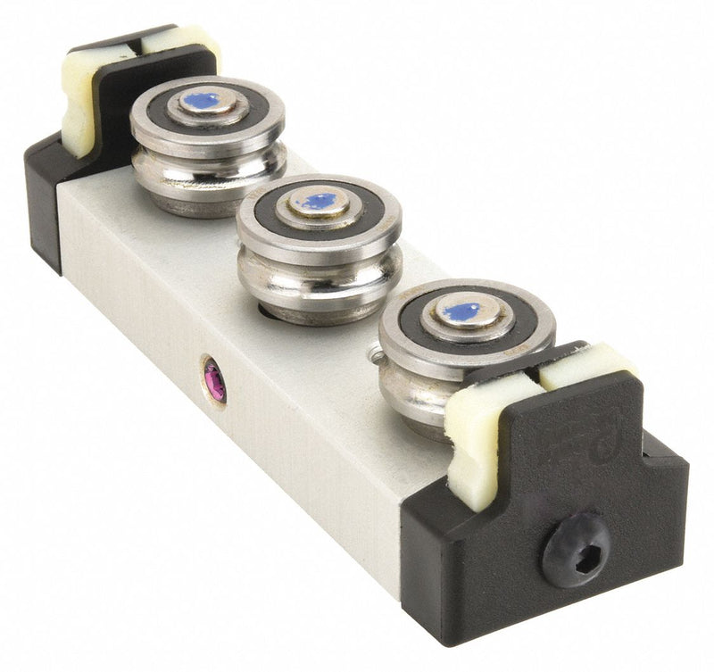 PBC Linear RRS65 Linear Slide Roller Carriage, Redi-Rail Series, Size 65, 3-Roller Assembly