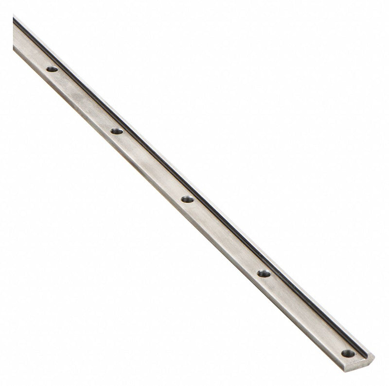PBC Linear VRSD2-012.630 Drilled Linear Rail, V-Guide, Size 2, 12.63 in Length, 0.25 in Width, Stainless Steel