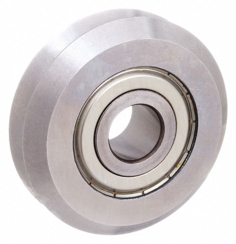 PBC Linear VW1 V-Guide Wheel Bearing, 0.771 in OD, 52100 Steel, Shielded, Size 1