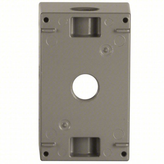 Bell 5385-0 Weatherproof Electrical Box, 1 Gang, 1/2 in Hub Size, 3 Inlets, 4.5 in L, 2.75 in W, Aluminum, Gray