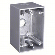 Bell 5385-0 Weatherproof Electrical Box, 1 Gang, 1/2 in Hub Size, 3 Inlets, 4.5 in L, 2.75 in W, Aluminum, Gray