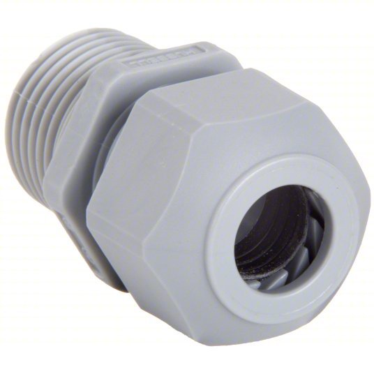 Hubbell SEC50GA Liquid Tight Cord Connector Nylon, 1/2 in MNPT, 0.17 in to 0.45 in, Gray