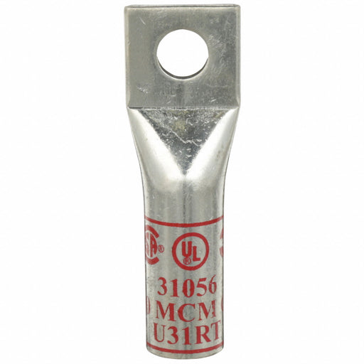 3M 31056 Compression Lugs, 1/2 in Stud Size, 350 kcmil For Wire Sizes, Stranded Wire Type, Long, Copper