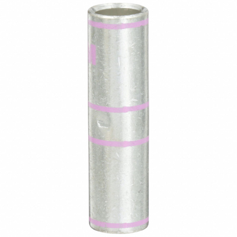 3M 10005 Open Barrel Splices, 1/0 AWG Wire Size, Pink Code, 1.88 in, Copper Barrel, 1/0 AWG Max Wire Size