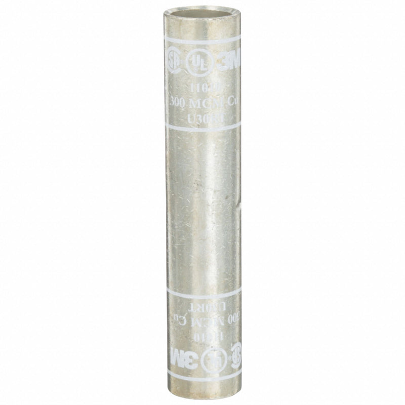 3M 11010 Open Barrel Splice, 300 kcmil, White Code, 4.13 in, Long Barrel