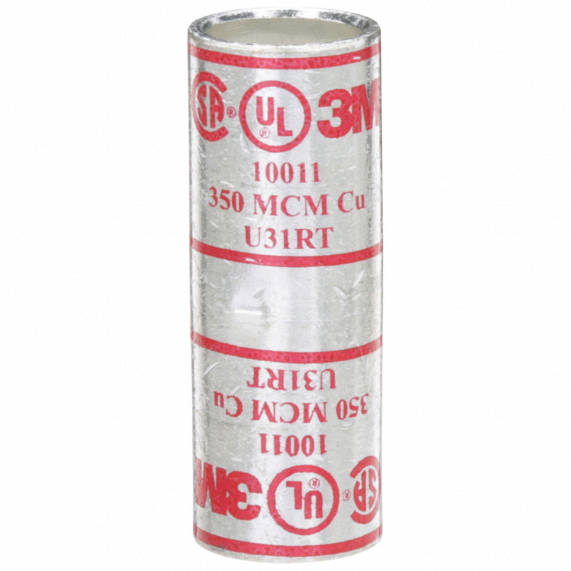 3M 10011 Open Barrel Splice, 350 kcmil, Red Code, 2.38 in, Copper