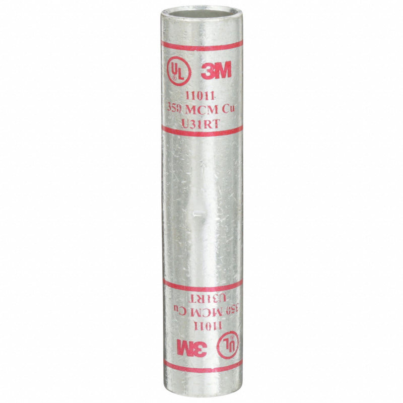 3M 11011 Open Barrel Splice, 350 kcmil, Red Code, 4.13 in, Long Barrel