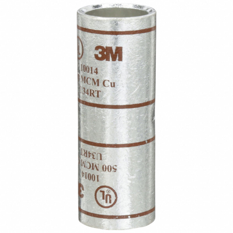 3M 10014 Open Barrel Splice, 500 kcmil, Brown Code, 2.88 in, Copper