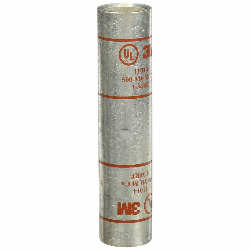 3M 11014 Open Barrel Splice, 500 kcmil, Brown Code, 4.63 in, Long Barrel