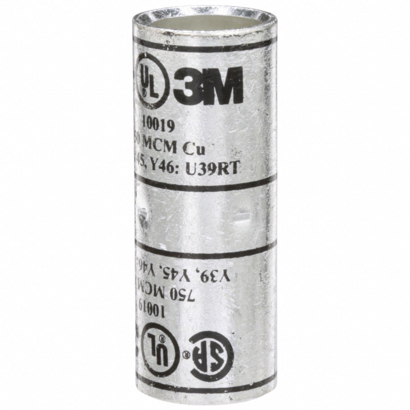 3M 10019 Open Barrel Splice, 750 kcmil, Black Code, 3.38 in, Copper