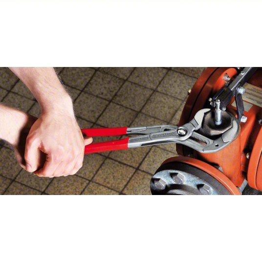Knipex 87 01 400 SBA Water Pump Plier V, Push Button, 3 1/2 in Max Jaw Opening, 16 in Overall Lg, 27 Jaw Positions