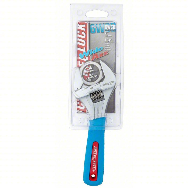 Channellock 6WCB Adjustable Wrench Alloy Steel, Chrome, 6 in Overall Lg, 1 5/16 in Jaw Capacity