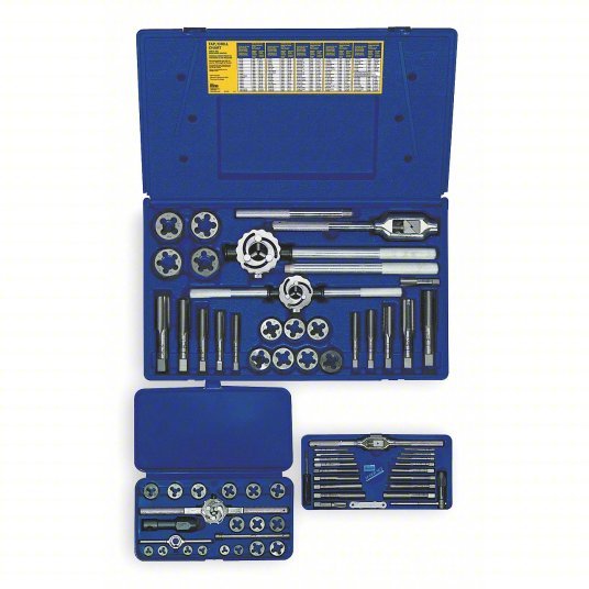 Irwin 97312 Tap and Die Set 66 Pieces, M3x0.5 Min. Tap Thread Size, M24x3.00 Max. Tap Thread Size, Hex