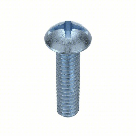 Fabory U24212.025.0100 Machine Screw 1/4"-20 Thread Size, 1 in Lg, Steel, Zinc Plated, Round, ASME B18.6.3, Inch, 100 PK