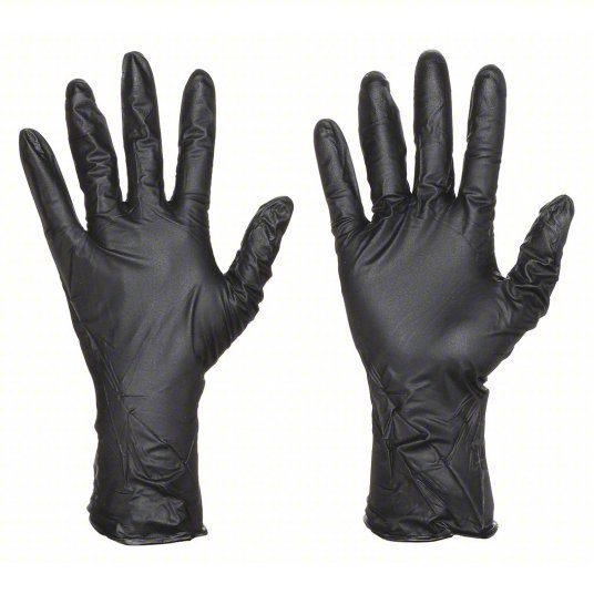 Showa 9700PFM Disposable Gloves, Nitrile, Powder Free, Black, M, 50 PK