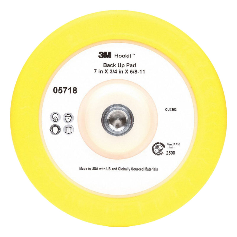 3M 05718 Hook-and-Loop Disc Backup Pad, 7 in Dia, Rubber