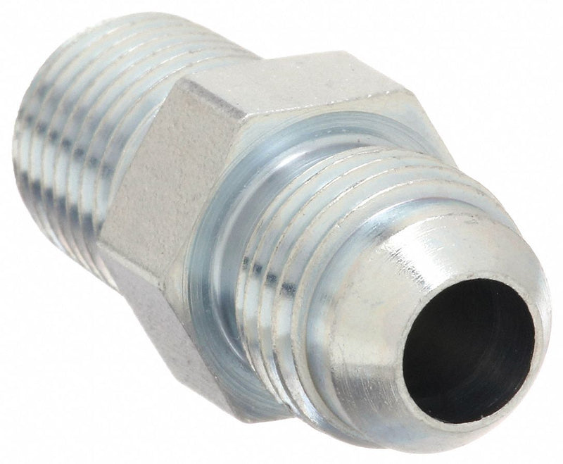 Aeroquip 2021-4-8S Hydraulic Hose Straight Adapter, NPT Threaded x JIC Threaded, Male x Male, Rigid, Straight