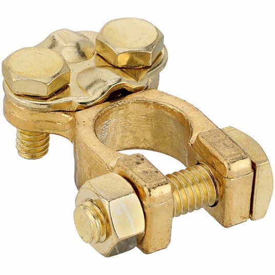 Grote 84-9126 Battery Terminal Universal, Top Post, 6 to 2/0 ga, Negative/Positive, Brass PK25